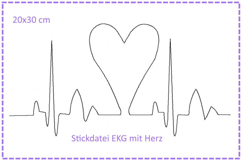 "Herzklopfen" EKG mit Herz 20x30